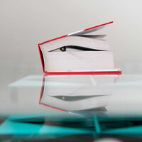 Gesetzesbruch liegt auf einem Glasschreibtisch.